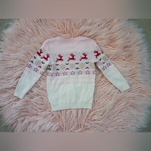 Andy & Evan Pink and White Reindeer Sweater